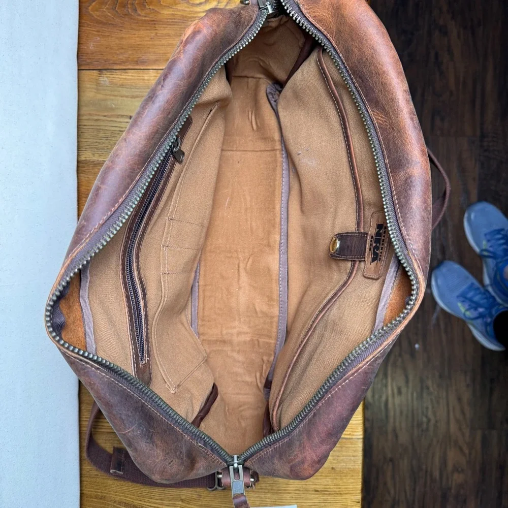 Authentic Vtg Heavy Leather NRA Expedition Gear Range Safari Bag 16x11x4